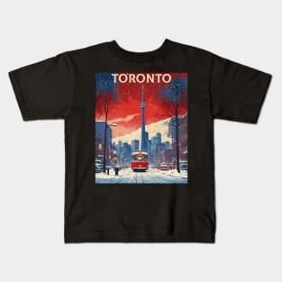 Toronto Canada Starry Night Vintage Poster Tourism Kids T-Shirt